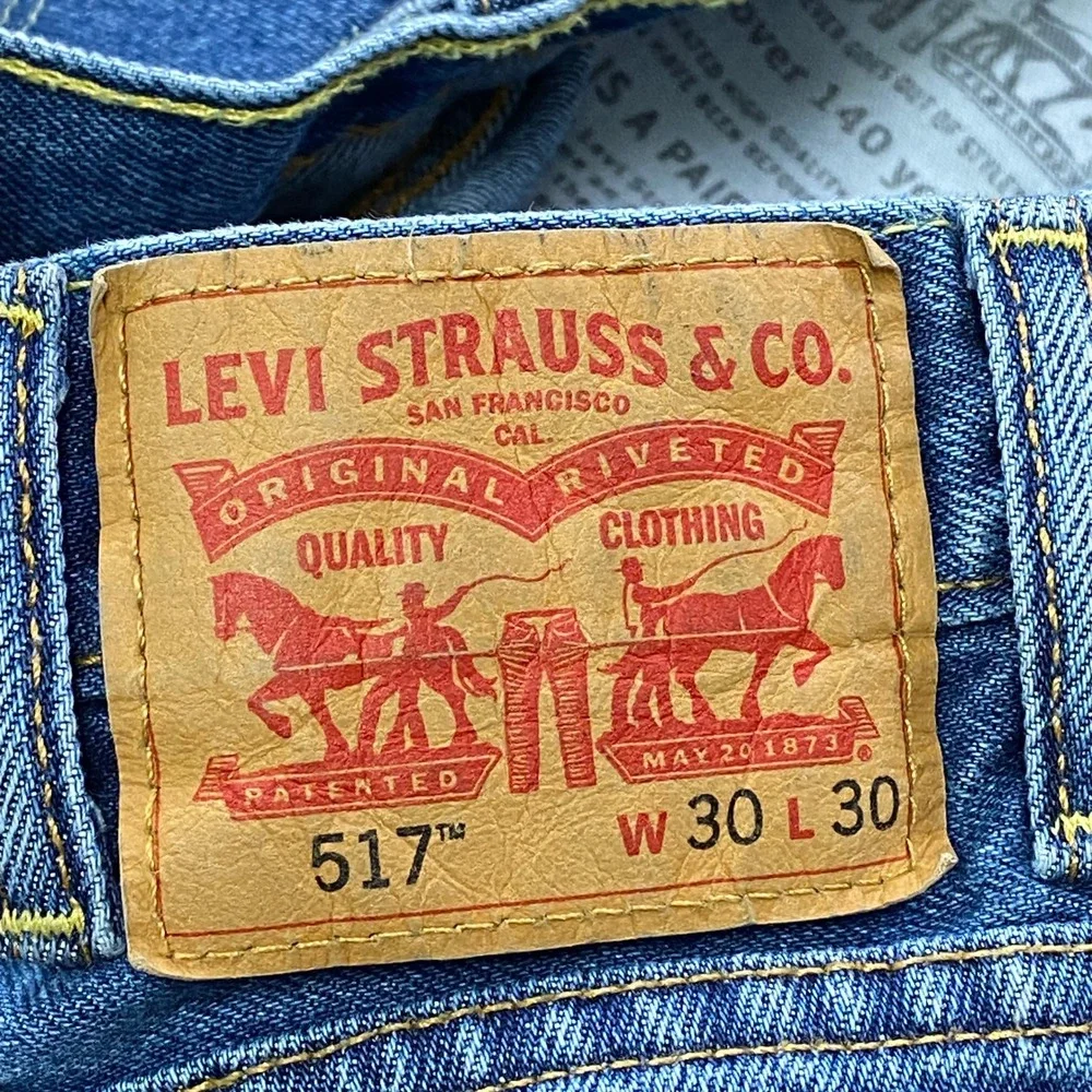 Levi's 517 Bootcut Jeans Mens 30x30 Heritage 100% Cotton Classic Blue Denim